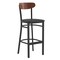 Flash Furniture Black Vinyl Seat Barstool with Walnut Wood Back XU-DG6V6BV-WAL-GG - alternate 4
